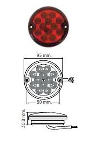 Faro Led Trasero Retro. 95mm  12-24v