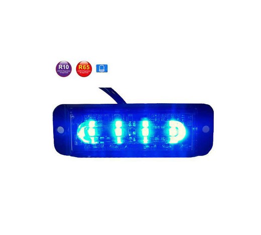 Luz estroboscópica de advertencia 4 leds azul (r65) 47-0034