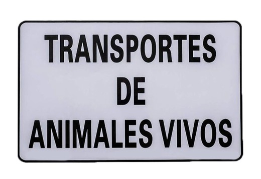 Placa aluminio transporte animales