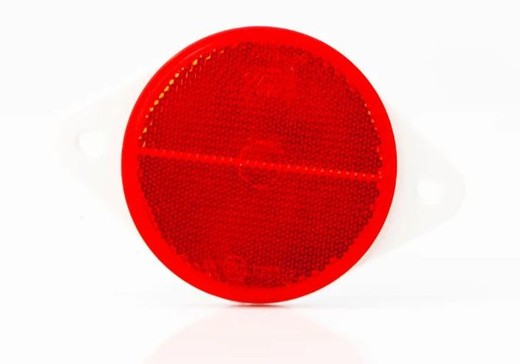 Reflex Redondo Rojo Ø78mm Con 2 Agujeros Para Tornillos