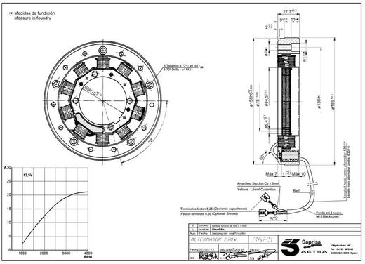 Lombardini Lichtmaschine 200 W mit 10 Polen