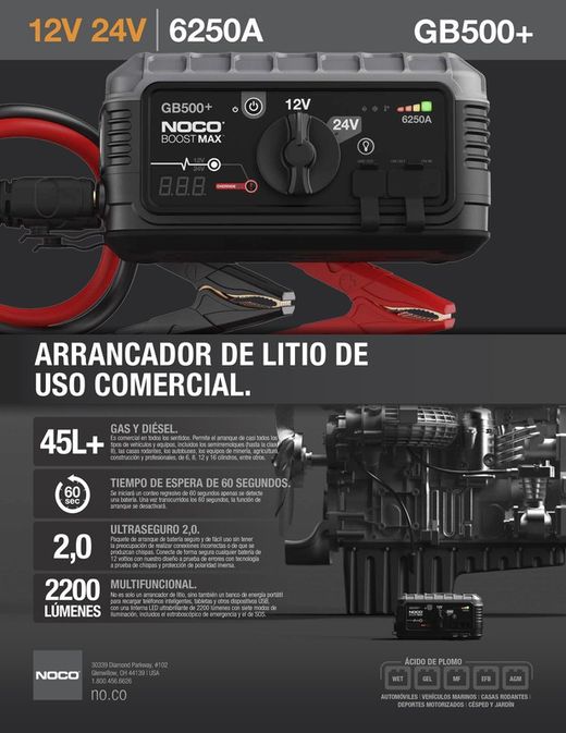 Lithium-Starter, max. 12 V/24 V, 6250 A