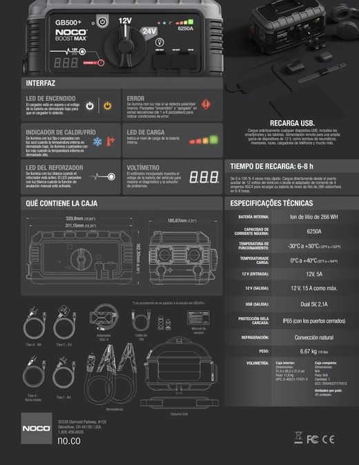 Lithium-Starter, max. 12 V/24 V, 6250 A