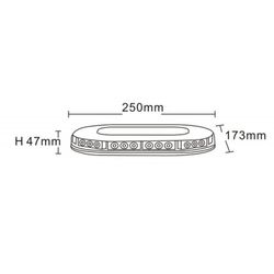 Barra de advertencia LED ámbar 250x173x5 r65 47-1004