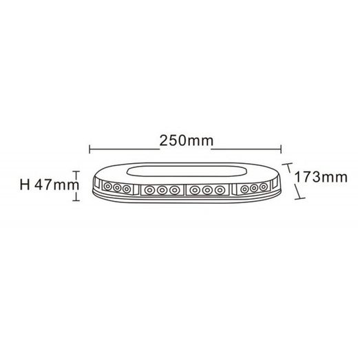 Barra de advertencia LED ámbar 250x173x5 r65 47-1004