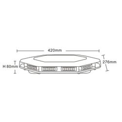 Barra de advertencia LED ámbar 420x276x8 r65 47-1006