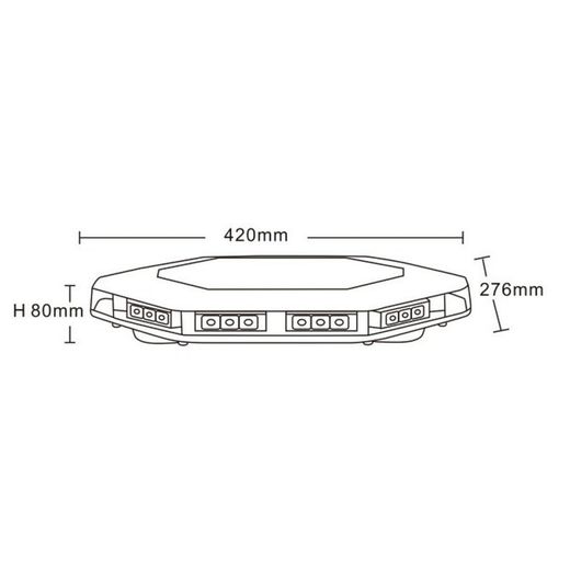 Barra de advertencia LED ámbar 420x276x8 r65 47-1006