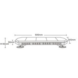 Barra de advertencia LED ámbar 595x305x5 r65 47-1002