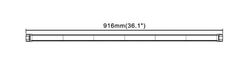 Barra Advertencia LED Ámbar 916x35 R65 R10