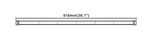 Barra Advertencia LED Ámbar 916x35 R65 R10