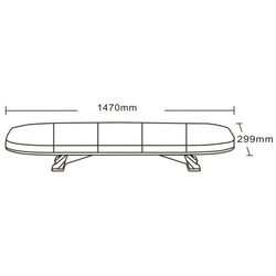 Barre d'avertissement à LED ambre 1500 mm 47-1009