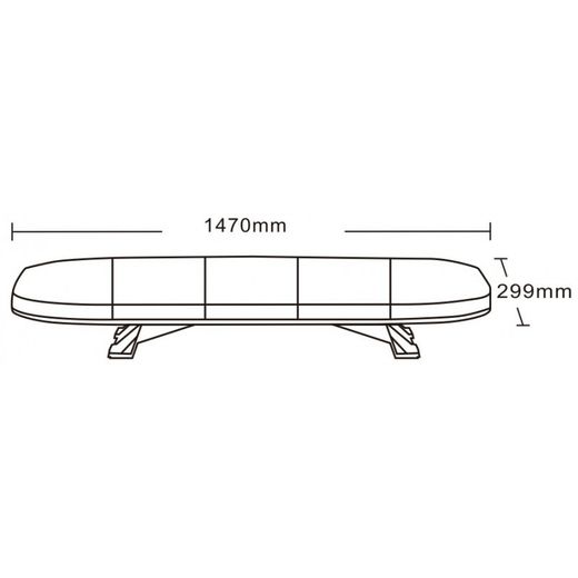 Barre d'avertissement à LED ambre 1500 mm 47-1009