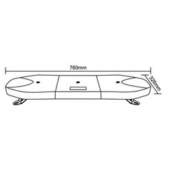 Gelbe LED-Warnleiste 760x326x81 47-1012