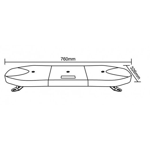 Gelbe LED-Warnleiste 760x326x81 47-1012