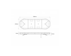 Gelbe LED-Warnleiste 980x326x81 47-1013