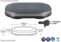 LED-Warnleiste 248x171x37 r10 r65