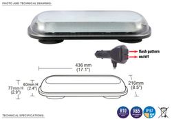 LED-Warnleiste 436x216 gelb r10 r65