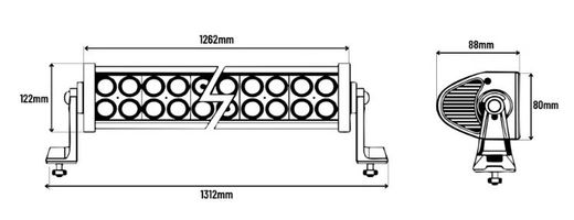 Gebogene LED-Leiste mit 96 LEDs, 1312 mm
