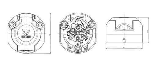 7-polige/12-V-Steckdose – Metall-Schraubklemmen 101285 – Erich Jaeger