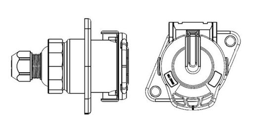 7-polige/24-V-Steckdose – mit ISO 25981-Schraubklemmen 141148 – Erich Jaeger