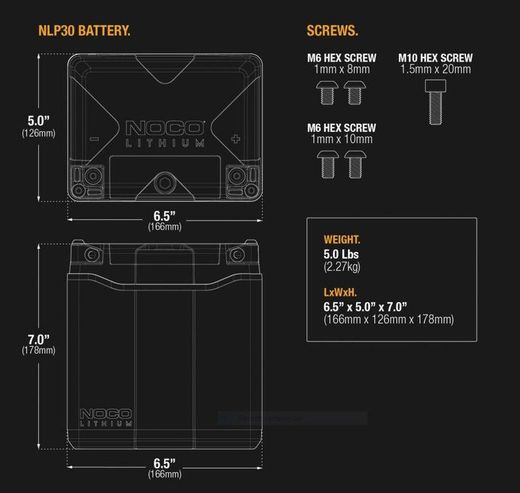 Batterie lithium NOCO 12 V 700 A pour véhicules de sport