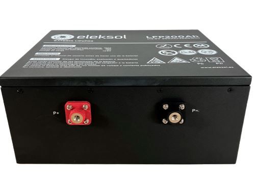 Batería de Litio LiFePO4 Bajo Asiento Eleksol 12,8V 200Ah Bluetooth y BMS V2