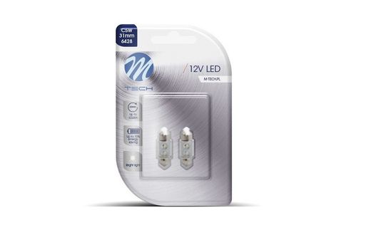 Blíster 2x LED c5w 31mm 12v LB025W - M-Tech