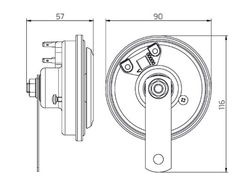 2-poliger 12V-Lautsprecher K91H2M-12V
