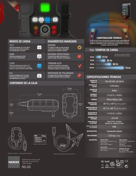 6V/12V 1 Ampere Batterieladegerät