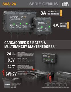 Cargador batería 6V/12V 4 entradas 8 amp