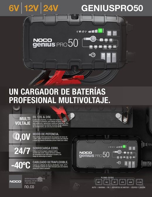 Cargador batería 6V/12V/24V 50 amp