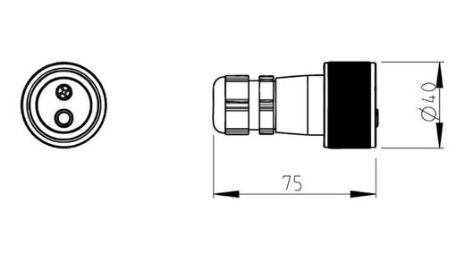2-poliger Stecker / 6-24 V Schraubklemmen 251070 - Erich Jaeger