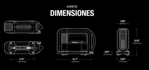 Compresor De Aire Portátil NOCO Air10 Ultrarápido De 10a - 60psi