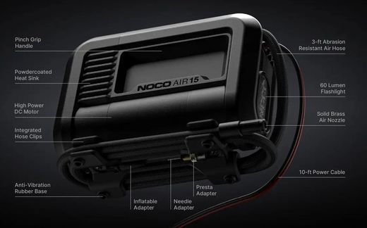 NOCO Air15 Ultraschneller tragbarer Luftkompressor 15A - 80psi