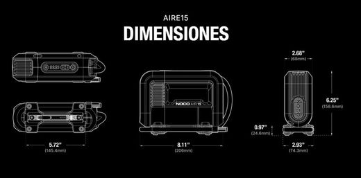NOCO Air15 Ultraschneller tragbarer Luftkompressor 15A - 80psi