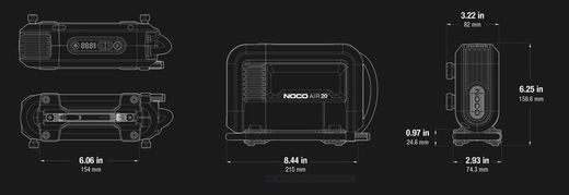NOCO Air20 Ultraschneller tragbarer Luftkompressor 20A - 100psi