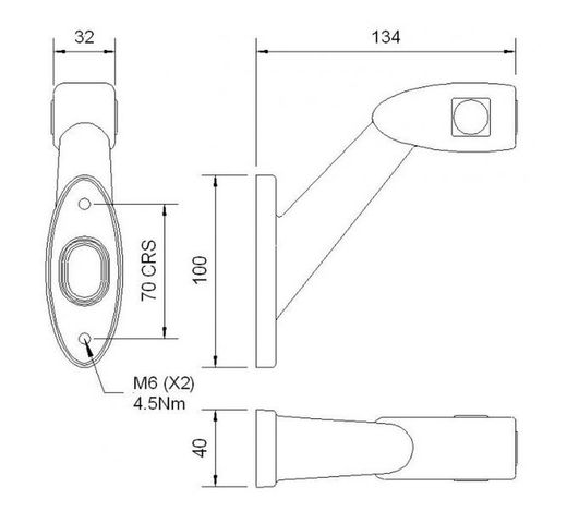 Rechte LED-Positionsleuchte mit 3 Funktionen