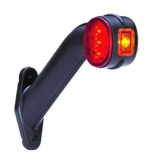 Buzina de folga LED direita com suporte de borracha