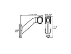 Rechte LED-Positionsleuchte mit Gummihalterung