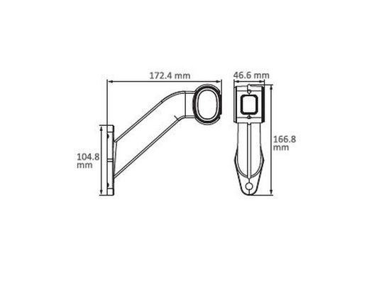 Rechte LED-Positionsleuchte mit Gummihalterung