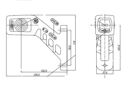 Rechte LED-Begrenzungshupe, weiß, rot und gelb 99-0241D - War