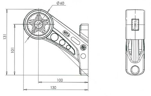 Linke LED-Begrenzungsleuchte, weiß, rot und gelb 99-0894I - War