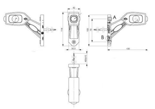 Cuerno gálibo LED corto izquierdo LD2115/L - Horpol