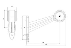 Klaxon de gabarit long à LED rouge et blanc FT-009ELED - Fristom