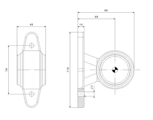 Kurze weiße und rote LED-Positionsleuchte FT-009ALED - Fristom