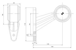 Lange weiße und rote LED-Positionsleuchte FT-009CLED - Fristom
