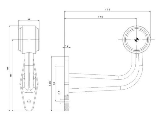 FT-009FLED Weiße und rote gebogene/lange LED-Positionsleuchte - Fristom