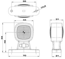 Weiß-Rote LED-Hupe Rechts-Links