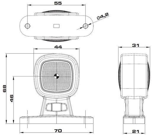 Weiß-Rote LED-Hupe Rechts-Links