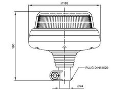 Blinkende, feststehende, flexible LED-Leuchte 12/24 V, gelb, Doppelblinker